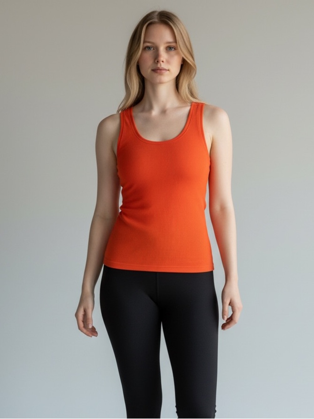 Athleta Women’s Burnt Orange/Red Ribbed Tank Top Activewear Med
